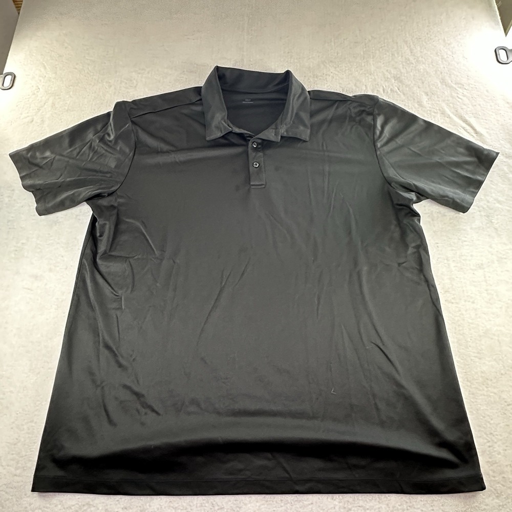 Mens Polo Shirt Short Sleeve Black Size 3XLT